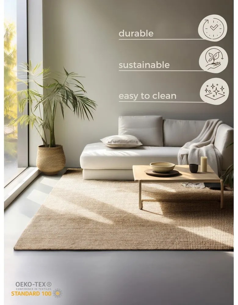 Килим от юта в естествен цвят 160x230 cm Bouclé - Hanse Home