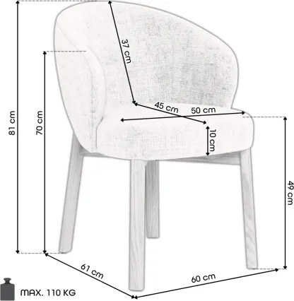 ДЕБОРА Бежово (тъкан Juto 4)/рамка лакиран дъб - ДЪРВЕН СТОЛ ЗА ДНЕВНА, ТРАПЕЗАРИЯ, ОФИС, РЕТРО
