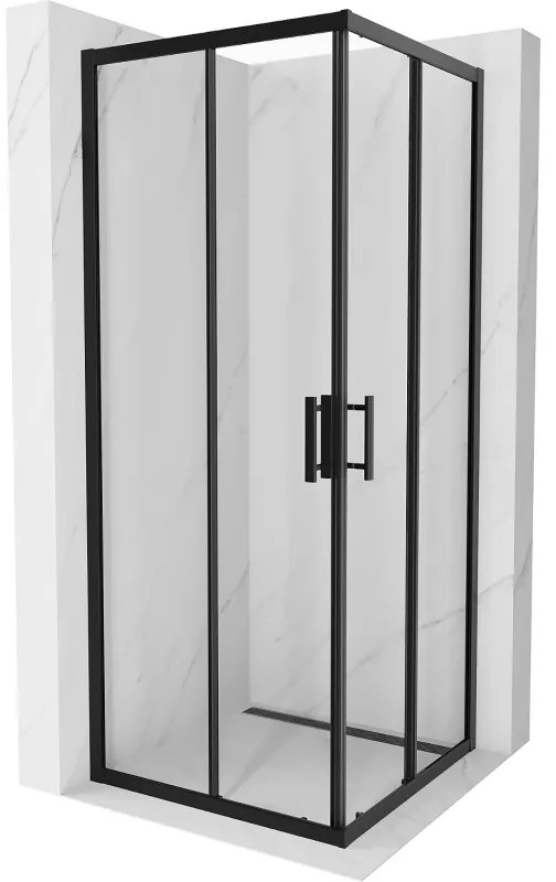 Mexen Rio квадратна душ кабина 80 x 80 см, прозрачна, черна - 860-080-080-70-00