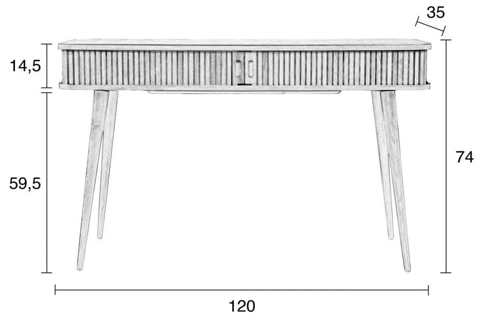 Кафява конзолна маса , дължина 120 cm Barbier - Zuiver