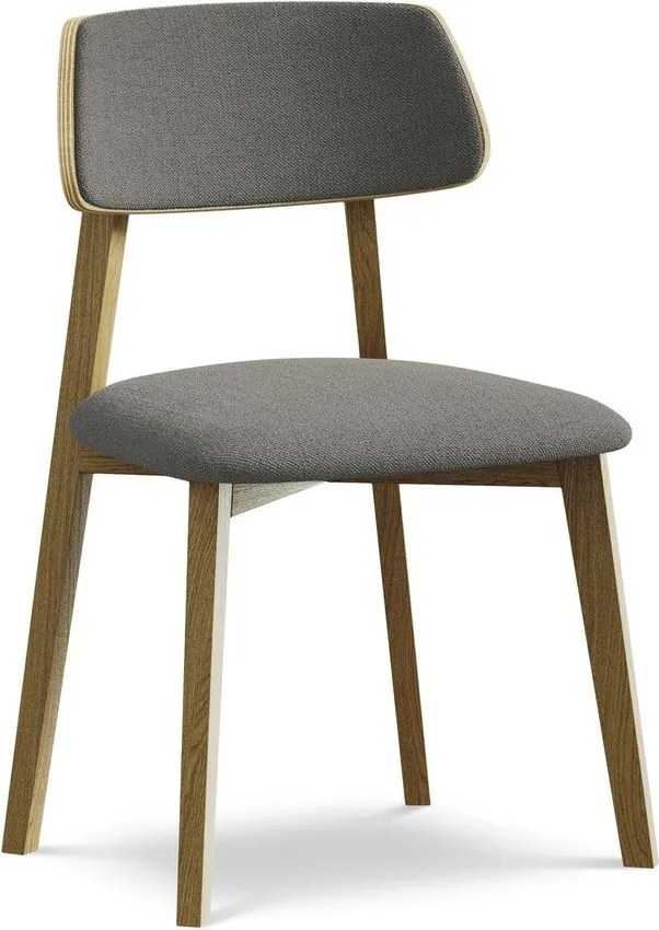 Сив трапезен стол от масивна дървесина Niu – Makamii