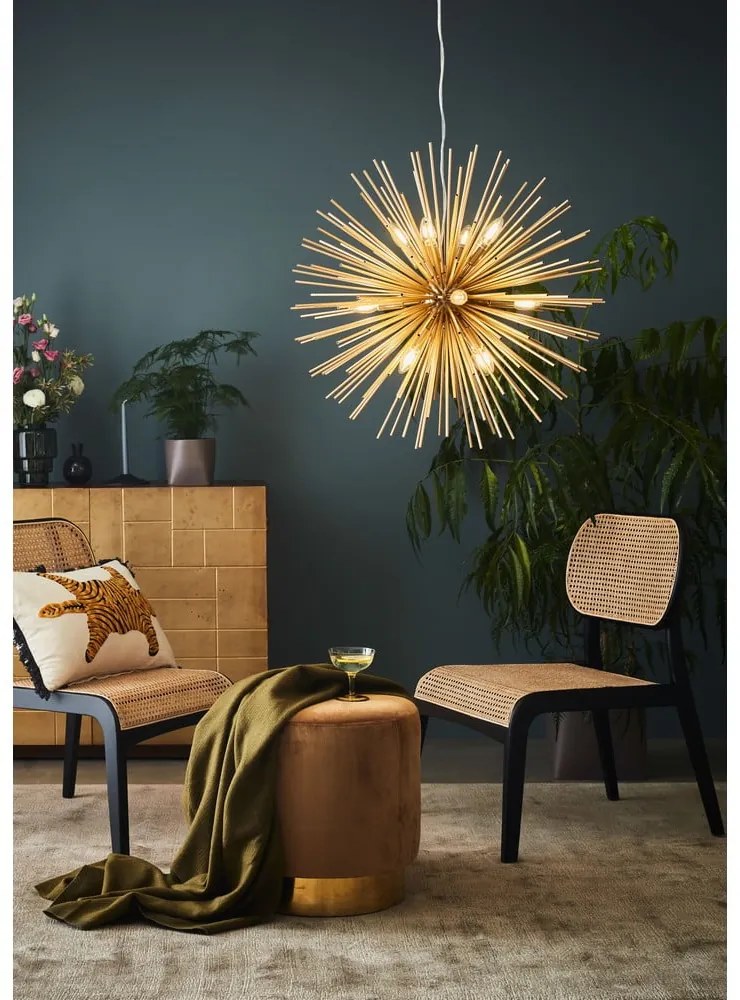 Висяща лампа в златист цвят с метален абажур 72x72 cm Soleil - Markslöjd