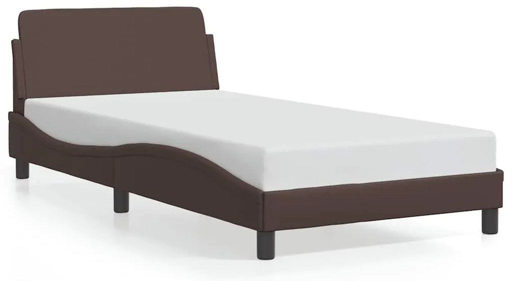 373140 vidaXL Рамка за легло Dover, кафява, 100x200 см, изкуствена кожа