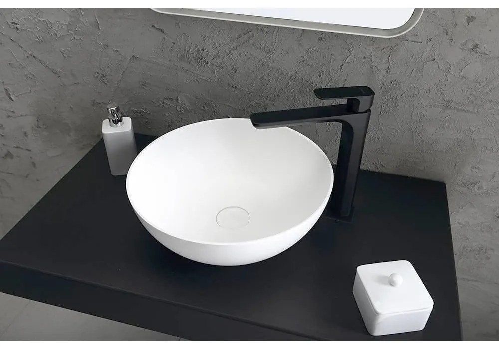 Матово-черна стояща батерия за мивка Spy – Sapho