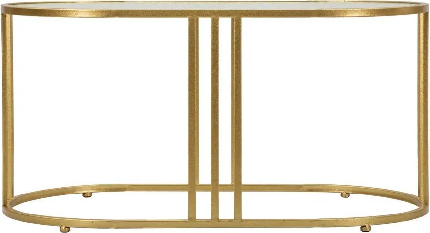 Бяла/златистa масичка за кафе със стъклен плот 50x90 cm Antalia – Mauro Ferretti