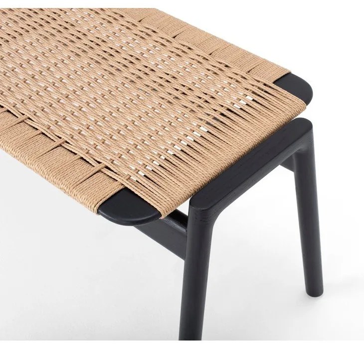 Пейка черен и естествен цвят Klupa – Gazzda