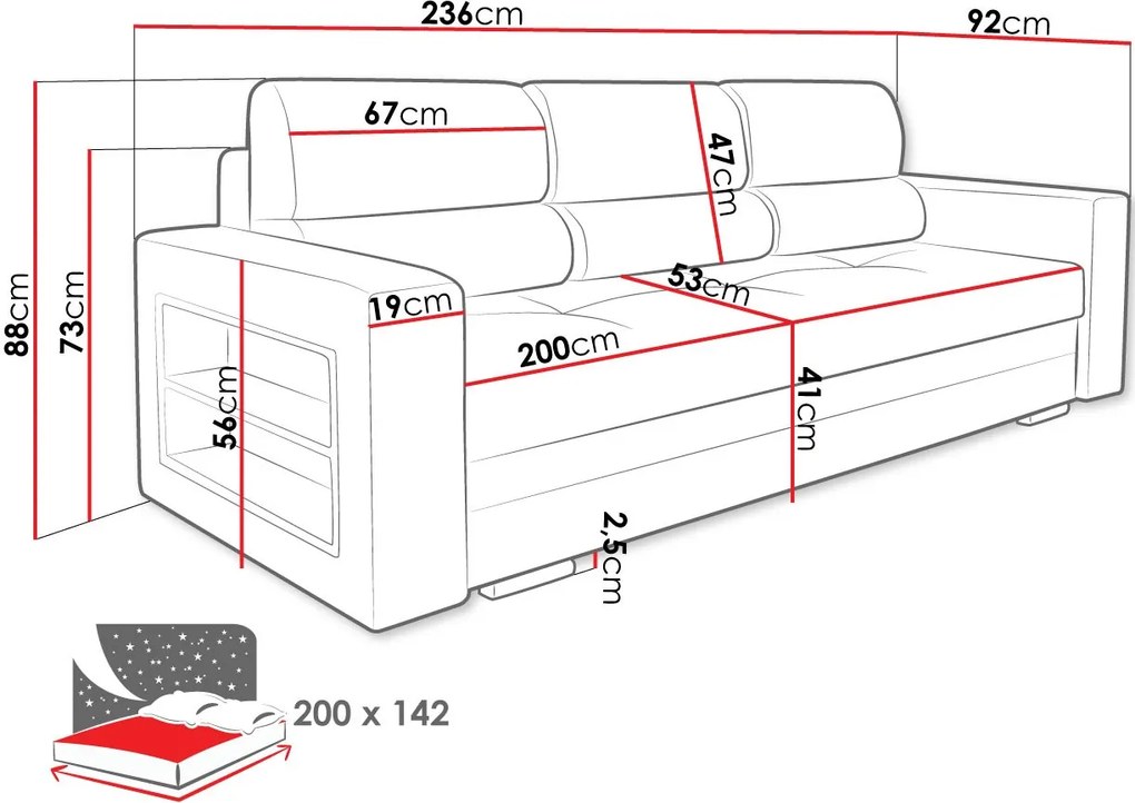 Разтегателен диван Nemo-Kafe-Mpez