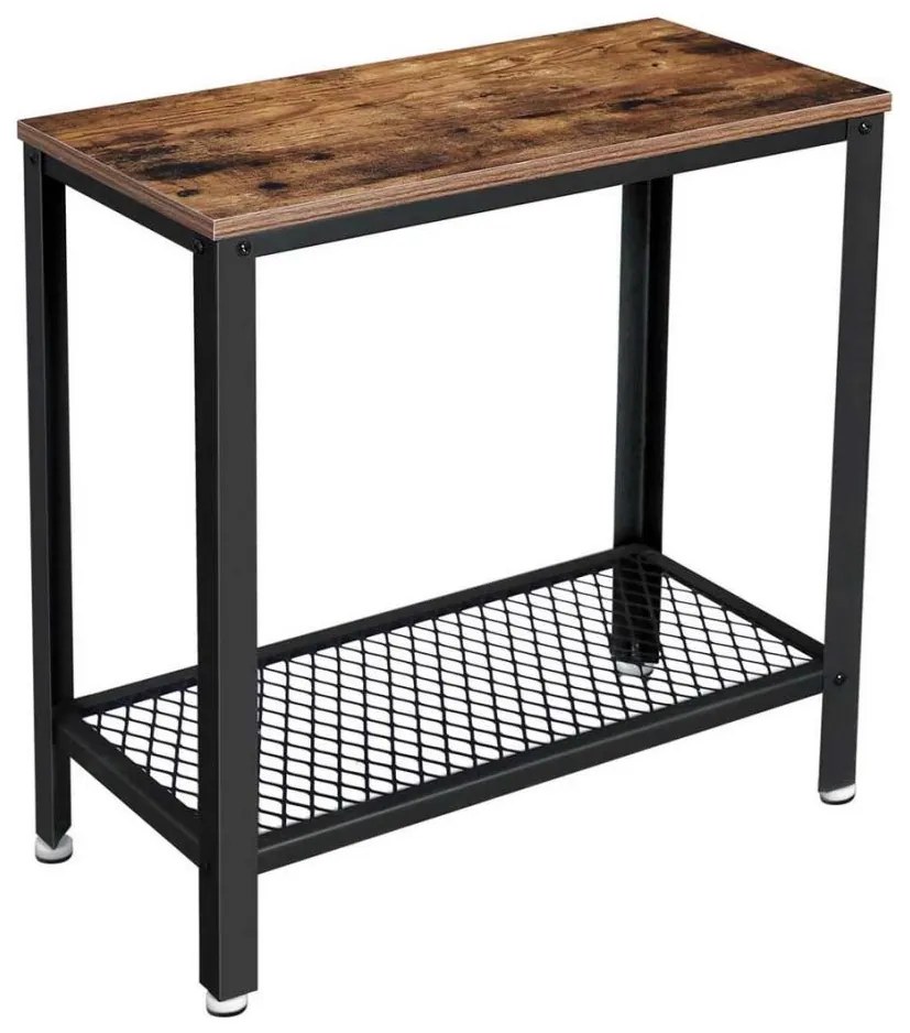 Странична масичка ELDUR, кафява/черна