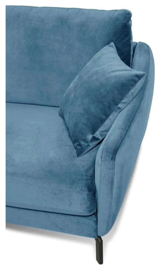 Ъглов диван от синьо кадифе (ляв ъгъл) Magic - Scandic