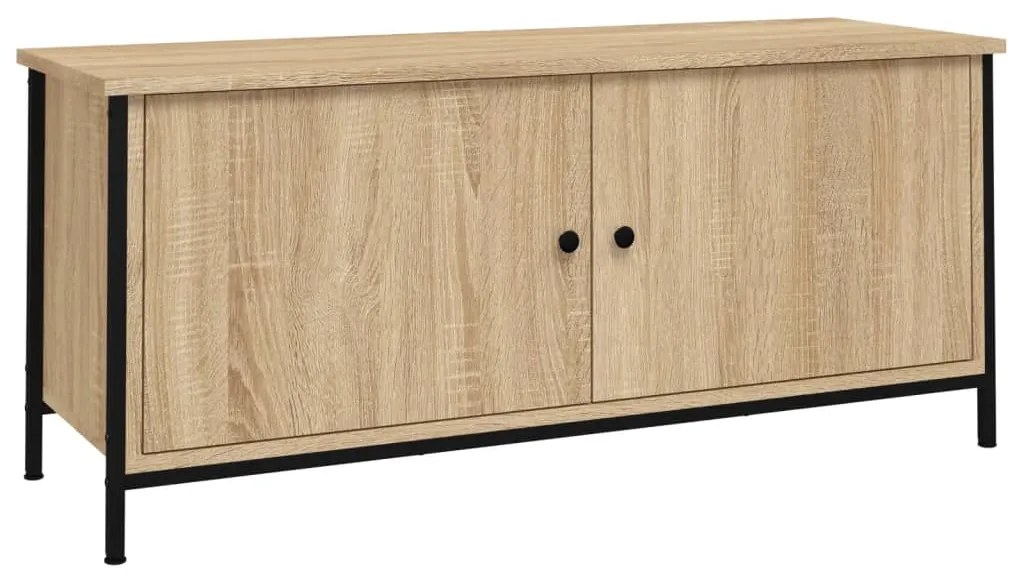 826291 vidaXL ТВ шкаф с врати, дъб сонома, 102x35x45 см, инженерно дърво