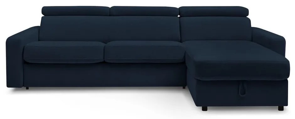 Тъмносин разтегателен ъглов диван (променлив) Monaco – Bobochic Paris