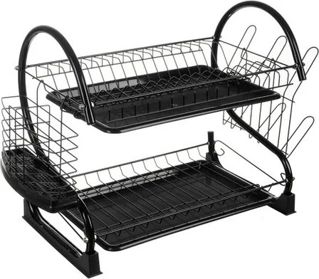Двуетажна сушилня за съдове Ruhhy 24634, неръждаема стомана, 37x53x25см