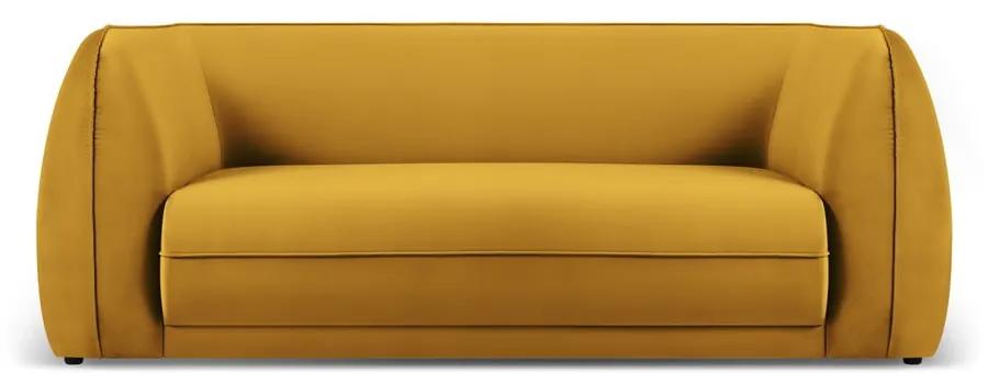 Жълт кадифен диван 190 cm Lando - Micadoni Home
