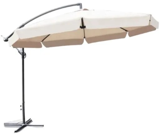Градински сгъваем кремав чадър 350cm
