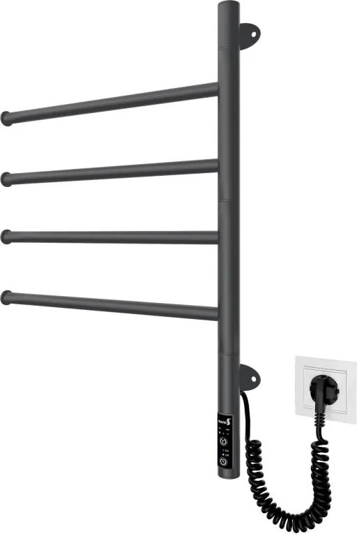 Ел. въртящ се сушилник за кърпи VEER 50W/230V 62,5x44,5 cm неръждаема стомана/черно