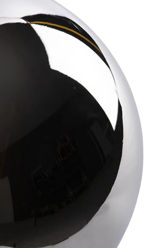 Арт Деко настолна лампа черна с опушено стъкло - Pallon