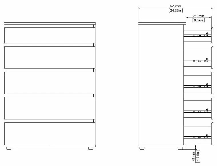 Висок скрин от декор от дъб естествен 77x107 cm Nova – Tvilum