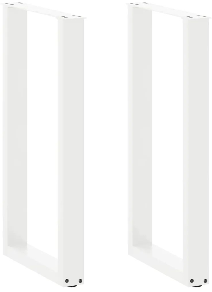 4013221 vidaXL Крака за бар маса, U-образни, 2 бр., бели, 50x(90-91) см, стомана