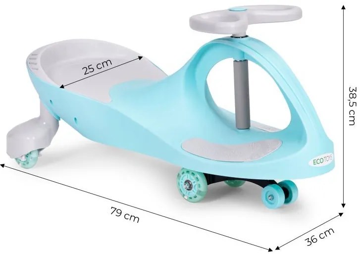 Гравитационен скутер с леки колела - светлосин