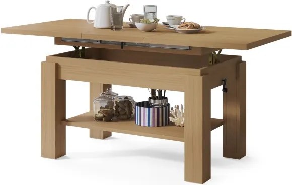 АСТОРИА Дъб Оазис - РАЗТЕГАТЕЛНА ХОЛНА МАСА С ПОВДИГАЩ МЕХАНИЗЪМ С РАФТ