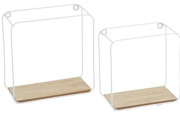 Рафтове в бял и естествен цвят в комплект от 2 броя броя 21 см - Casa Selección