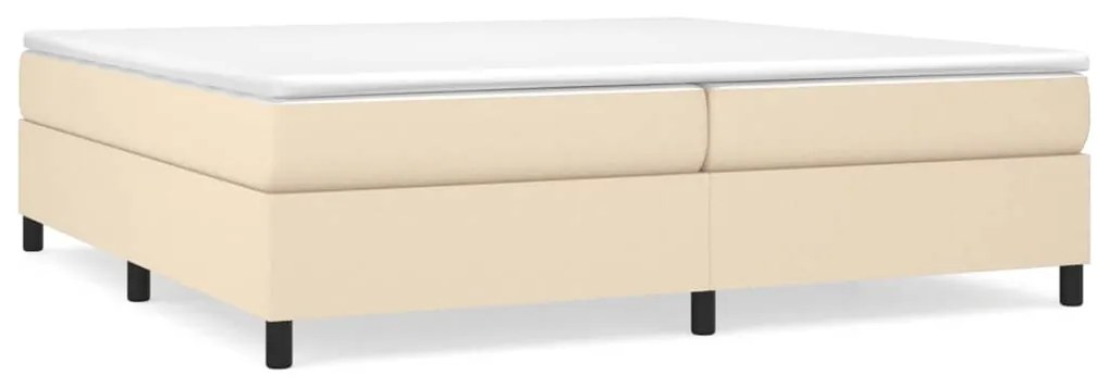 3120891 vidaXL Рамка за легло с пружини, кремава, 200x200 см, плат