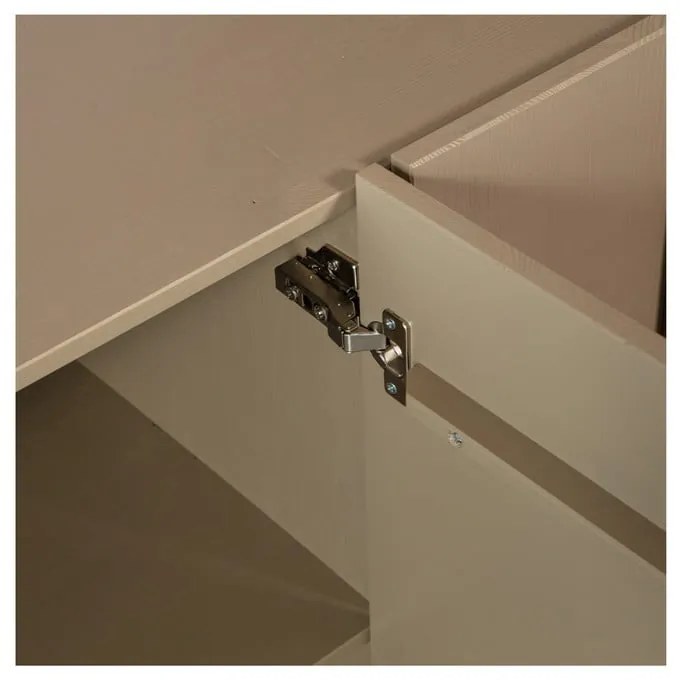 Бежов нисък скрин с чекмеджета от борова дървесина 200x85 cm Basu - WOOOD