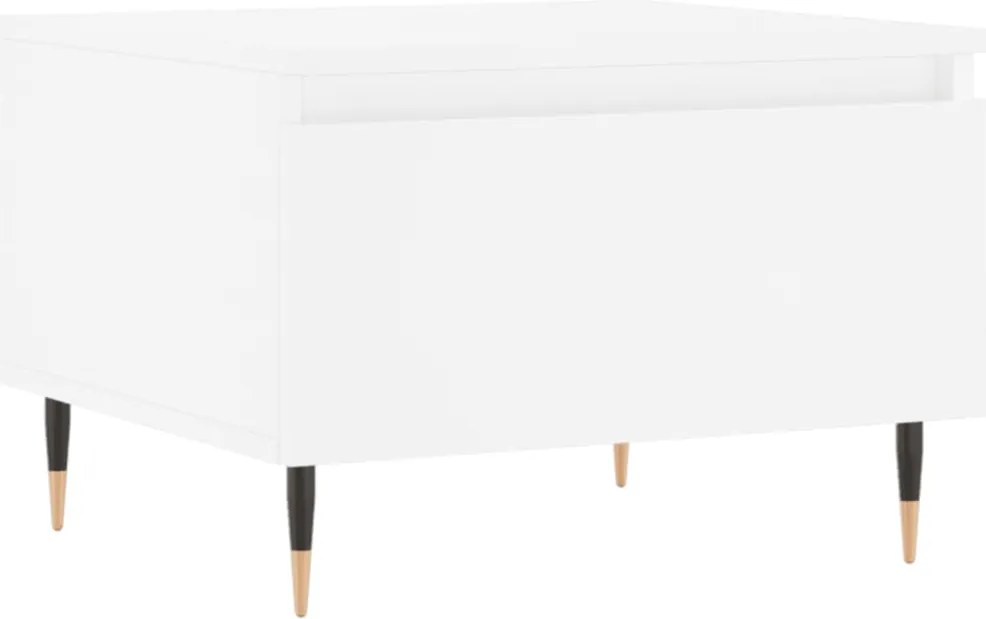 830844 vidaXL Кафе маса, бяла, 50x46x35 см, инженерно дърво