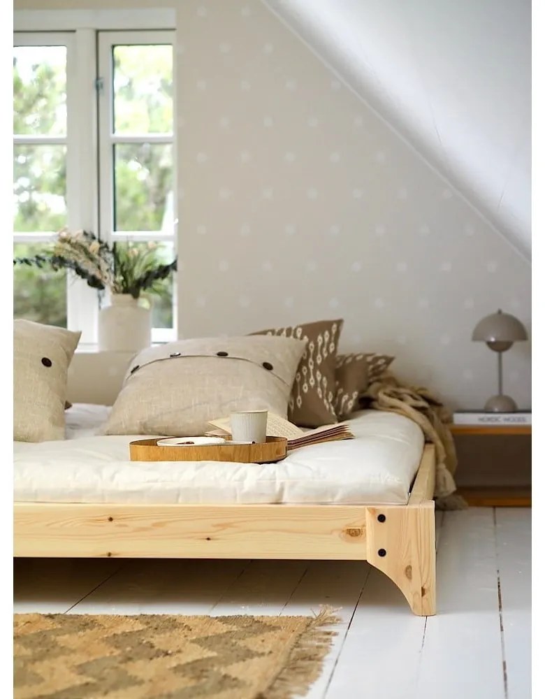 Двойно легло от борова дървесина с решетка 180x200 cm Elan - Karup Design