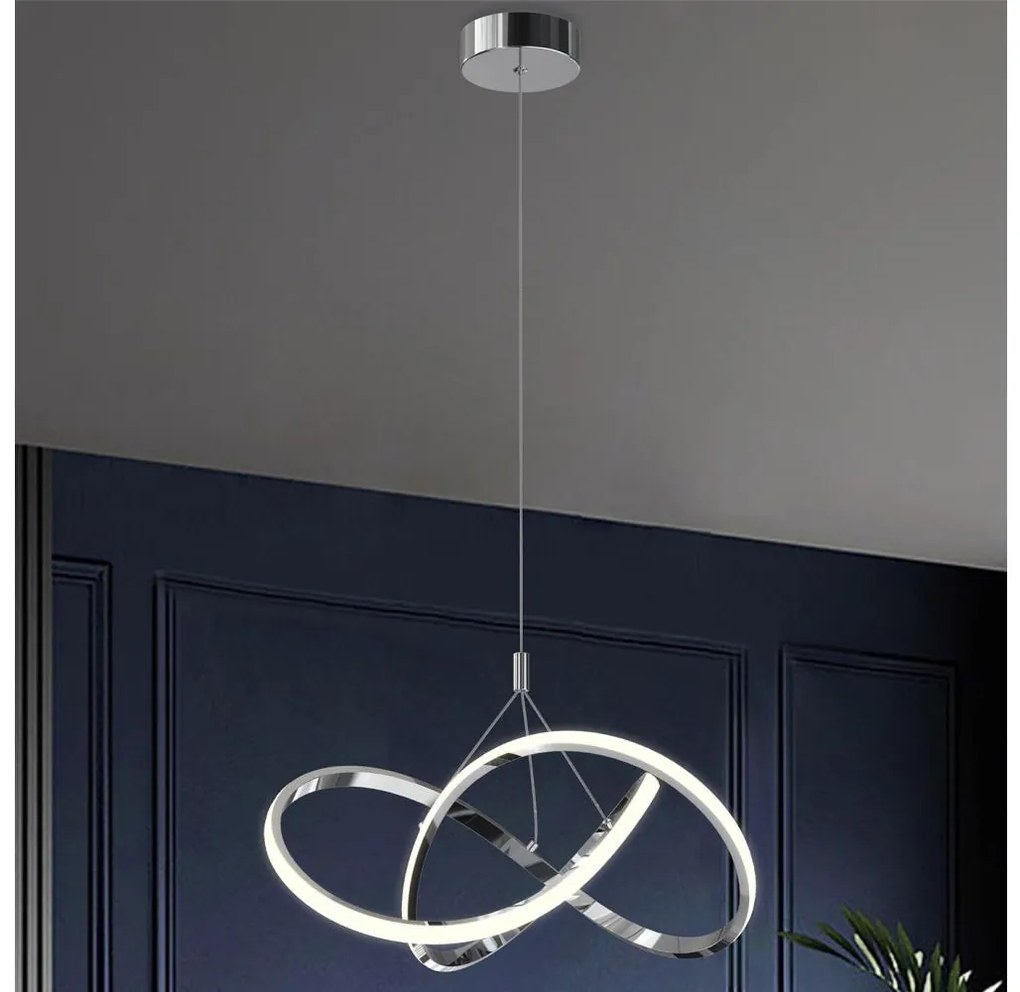 ONLI - LED Пендел LOOP LED/40W/230V 4000K лъскав хром