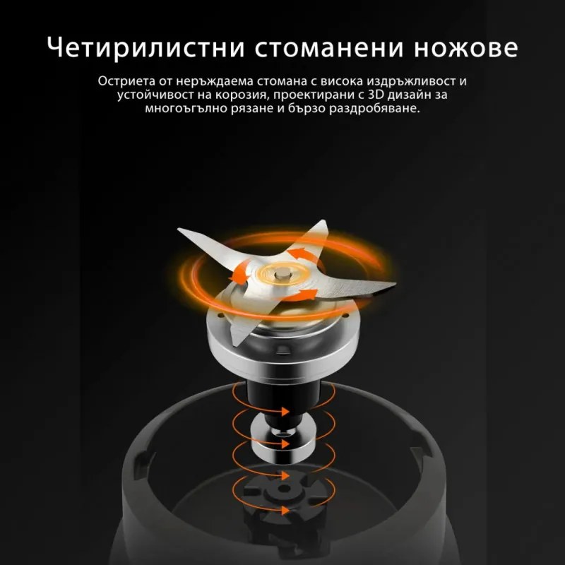 Блендер JIMMY B32, 700W, 0.9 л, 22000 об/мин, 2 скорости+Pulse, Стоманен четворен нож, Самопочистване, Сив