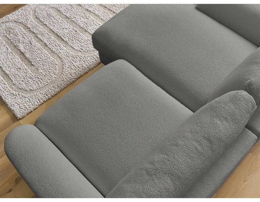 Тъмносив ъглов диван от букле (ляв ъгъл) Leonore – Bobochic Paris