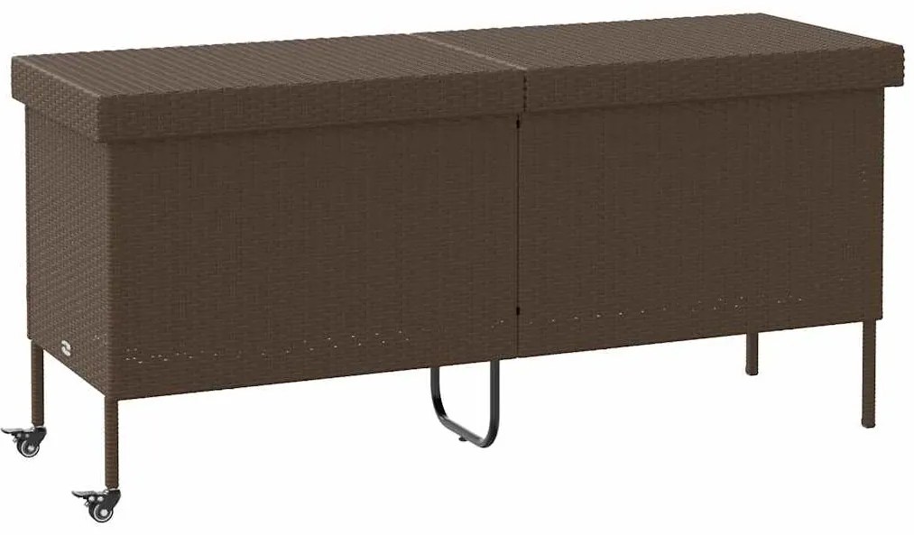 4103832 vidaXL Градинска кутия за съхранение с колела Кафява 160x55x75 cm