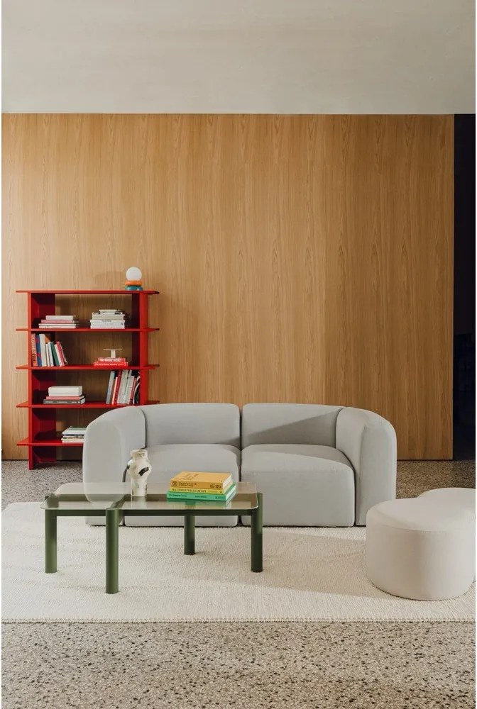 Зелена масичка за кафе със стъклен плот 55x105 cm Kob – noo.ma