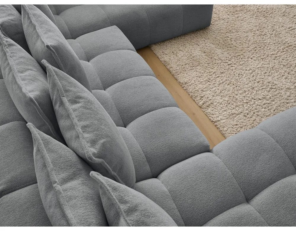 Тъмносив шенилов сгъваем/с място за съхранение ъглов диван (десен ъгъл/U форма) Everest – Bobochic Paris