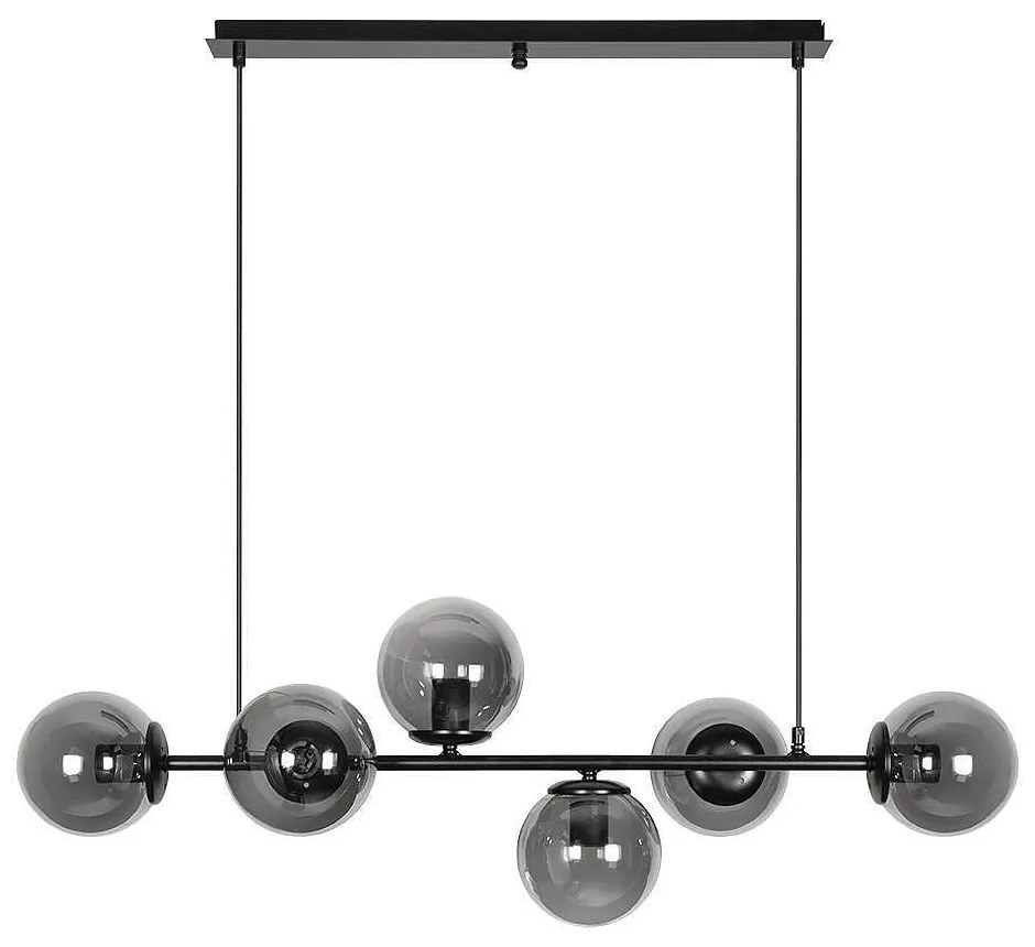 Полилей ФИОРЕ, черен/сив, 6xE27