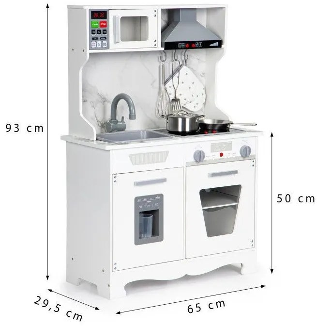 Дървена детска кухня със светлинни и звукови ефекти + аксесоари