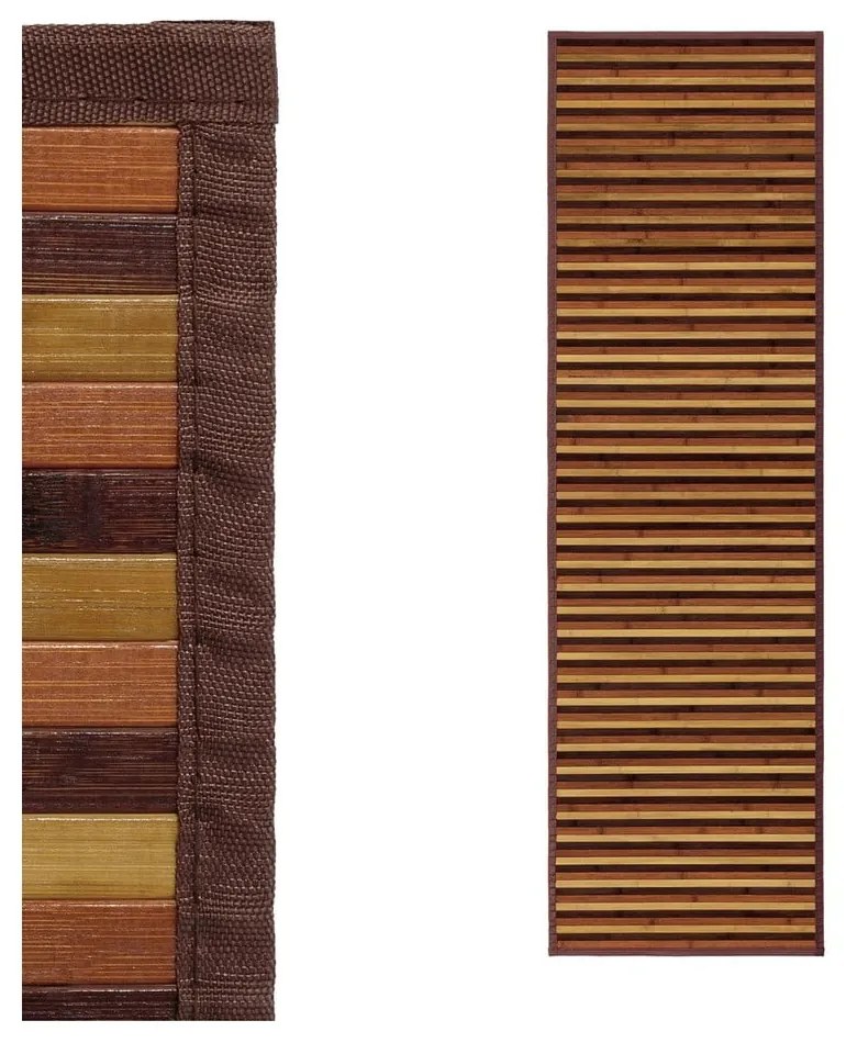 Бамбукова пътека в кафяво и цвят горчица 60x200 cm – Casa Selección