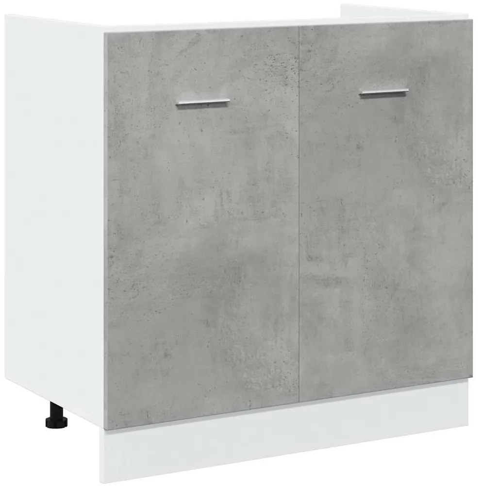 856076 vidaXL Долен шкаф за мивка, Lyon бетонно сив, 80x46x81,5 см