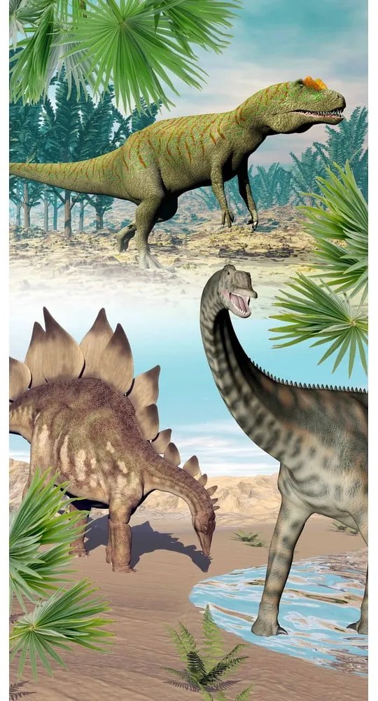 Детска кадифена плажна кърпа 75x150 cm Dino – Good Morning