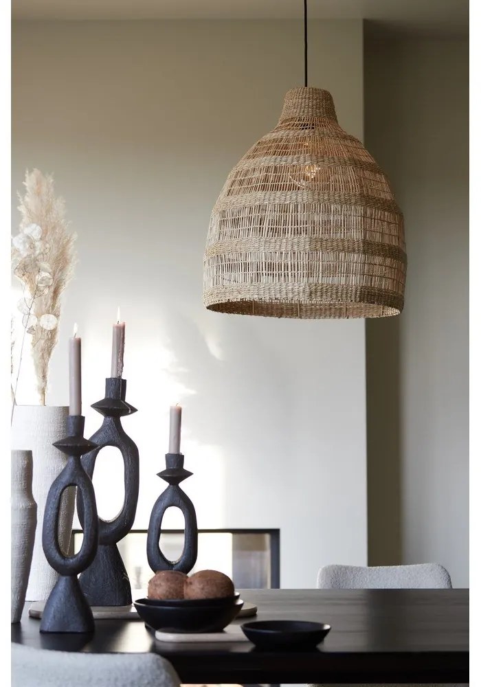 Висящо осветително тяло с абажур от морска трева в естествен цвят ø 50 cm Sagar – Light & Living