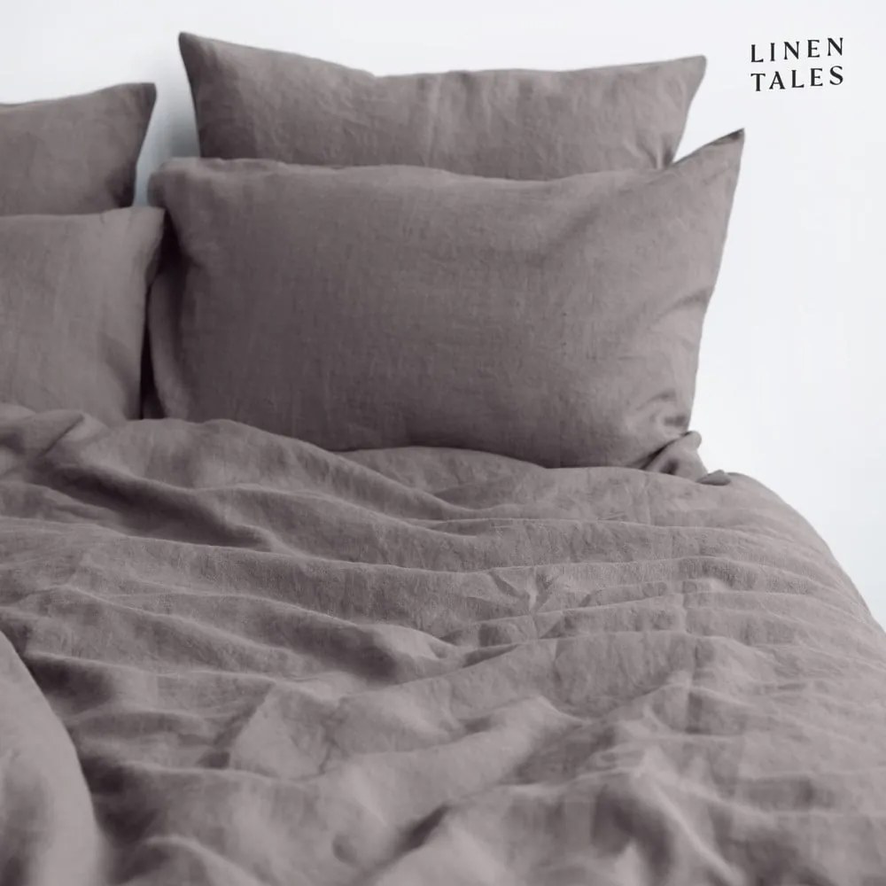Тъмносиво спално бельо за единично легло 135x200 cm - Linen Tales