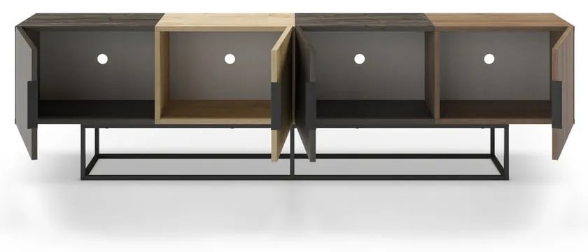 Масичка за телевизор с дъбов декор в естествен цвят 200x55 cm Titan - Marckeric