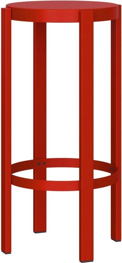 Червен стоманен бар стол (височина на седалката 75 cm) Doon – noo.ma