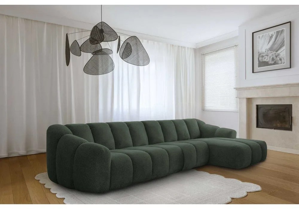 Тъмнозелен ъглов диван (десен ъгъл) Shell – Miuform