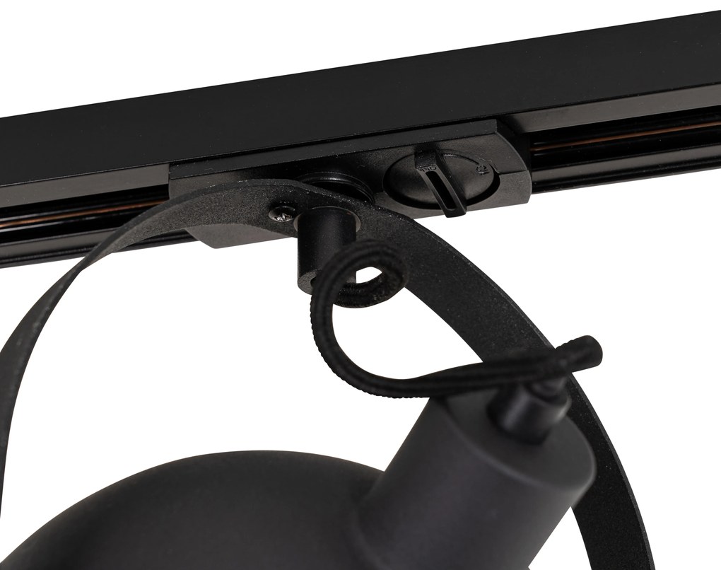 Индустриален 1-фазен релсов прожектор черен със златен интериор - Magnax