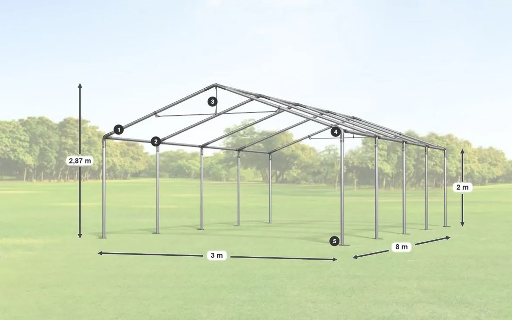 Шатра 3x8x2m Comfort PE 240g с мрежа против комари Лято