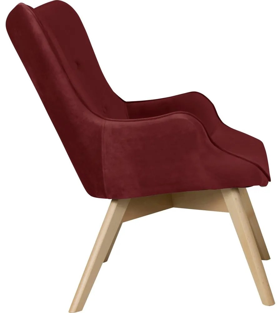 Червено кадифено кресло Niko – Ropez