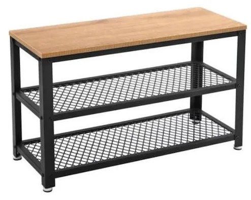 Шкаф за обувки DAVOR, кафяв/черен