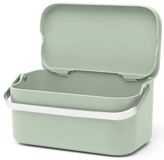 Кутия за хранителни отпадъци Brabantia SinkSide 1005611, 1.8 л, Дръжка за лесно пренасяне, Светлозелен